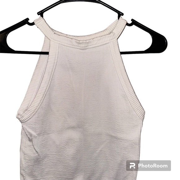 INTIMATELY FREE PEOPLE white ribbed halter neck tank top XS/S - Picture 3 of 5